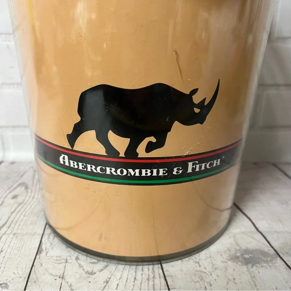 Vintage Abercrombie & Fitch Ice Bucket Safari Rhino Logo Retro 1970s Barware MCM